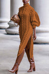 Midi Length Knitted Sweater Dress