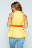 Peplum Color-Block Top