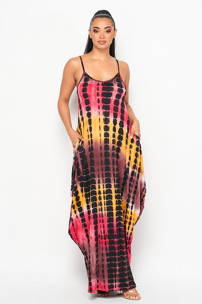 Rainbow Tie Dyed Pocketed Dress