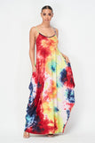 Rainbow Tie Dyed Pocketed Dress